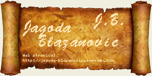 Jagoda Blažanović vizit kartica
